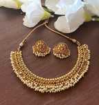 Gold Necklace Set_pearl Choker_indian Choker Necklace_