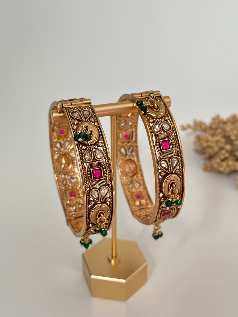 Buy Antique Gold Finish Temple Jewelry Bracelet Kada Indian Bracelet Jewelry