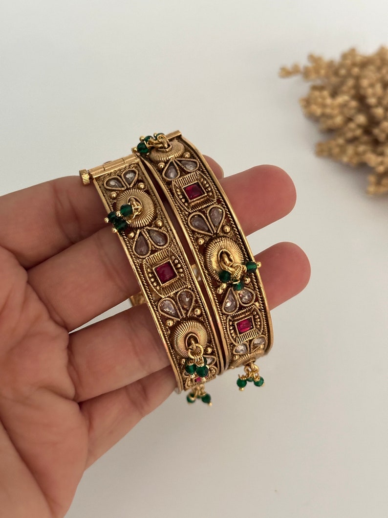 Buy Antique Gold Finish Temple Jewelry Bracelet Kada Indian Bracelet Jewelry
