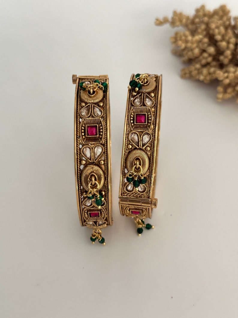 Buy Antique Gold Finish Temple Jewelry Bracelet Kada Indian Bracelet Jewelry