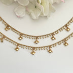 Traditional Gold Moti Anklet Payal Simple Pearl Temple
