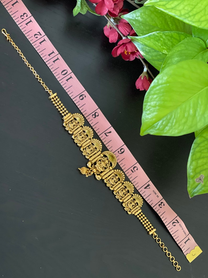 Single Antique Gold Finished Lakshmi Devi Armlet _ Bajuband _