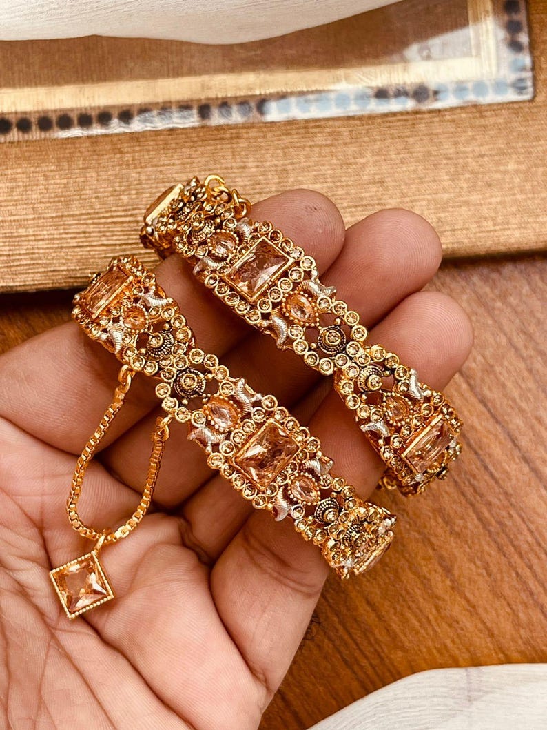 Buy Pakistani Bridal Bangles_indian Bangles_gemstones Bangles_openable Bangles_ Bradal Kada_engagement Jewelry