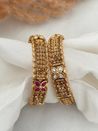 Buy Antique Gold Matte Finish Temple Laxami Goddess Kada Indian Bracelet Jewelry