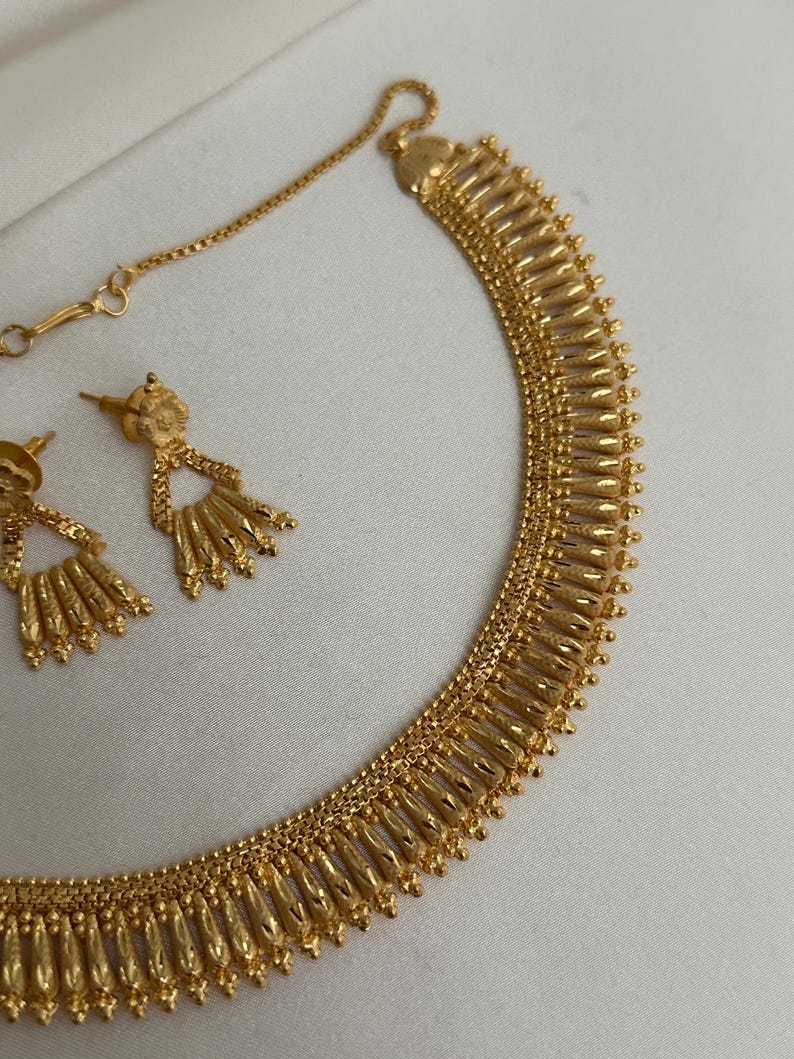 Gold Imitation Necklace Set Earrings Real Gold Look Alike Gold Finish Necklace Set