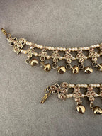 Gg Pretty Imitation Rhinestones Beads JhanjarPayal Bell Ghungru Anklets