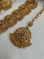 Gold Tone Imitation Choker Earrings Set _indian Jewelry_antique Gold Jewellery_punjabi Jewelry