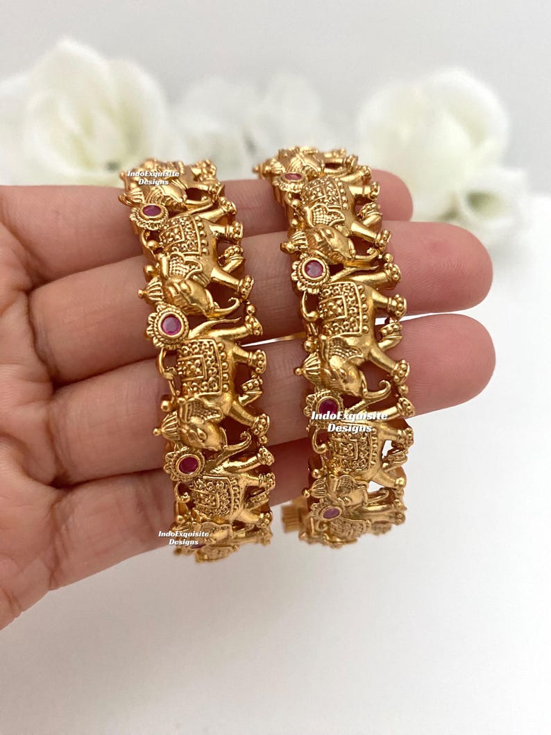 Buy Elephant Crafted Gold Plated Openable Screw Kada_kangan_