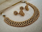 South Indian Wedding Bollywood Kundan Polki Bridal Oxidized Gold Temple Necklace Earrings