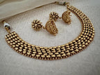 South Indian Wedding Bollywood Kundan Polki Bridal Oxidized Gold Temple Necklace Earrings
