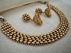 South Indian Wedding Bollywood Kundan Polki Bridal Oxidized Gold Temple Necklace Earrings