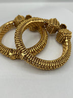Buy Brass Bangle Pair Screw-in Temple Jewellery Kada Traditional Indian Gold-plated Bangles