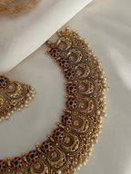 Gold Imitation Pearl Necklace Kundan Polki Set Red Green Indian Wedding