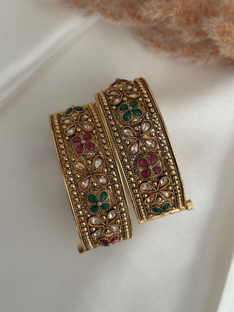 Buy Gold Imitation Finish Indian Gold Kada Indian Bracelet Jewelry