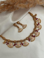Gold Imitation Pearl Necklace Kundan Polki Set South Indian Wedding