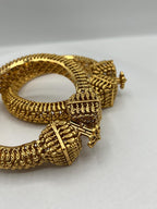 Buy Brass Bangle Pair Screw-in Temple Jewellery Kada Traditional Indian Gold-plated Bangles