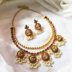 Antique matte kemp layer Lakshmi Peacock Chakra short set