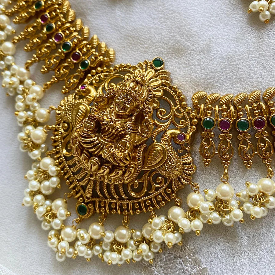 Antique matte Lakshmi Filigree short set