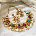 NAVRATNA laxmi camp white gutta short set