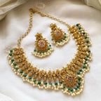 Floral green guttapusalu short set