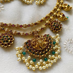 Antique matte layer Lakshmi 3D Gajendra set