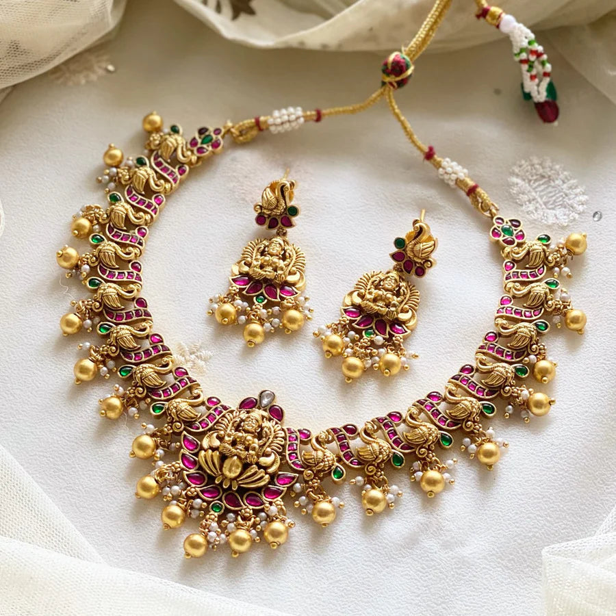 kundan jadau lakshmi peacock short set