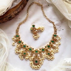 Antique matte Peacock blocks gutta short set