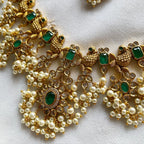 Antique matte Peacock blocks gutta short set