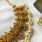 Antique matte CZ Lakshmi spike floral short set