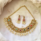 Navratna Antique matte peacock gutta short set