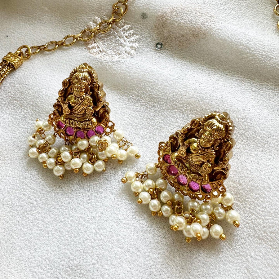 Lakshmi Glory Pendants gutta mesh short set