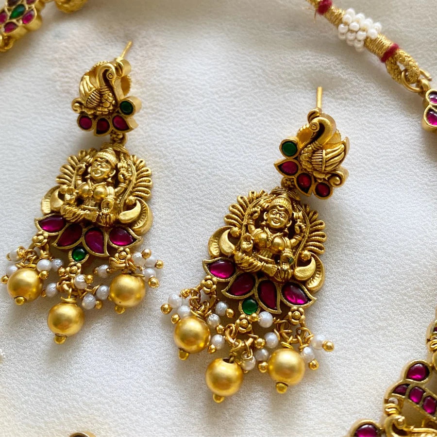 kundan jadau lakshmi peacock short set