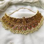 Antique matte Peacock kemp bridal choker set