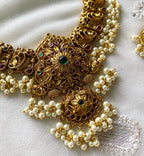 Antique matte kemp floral  swirl long haram set