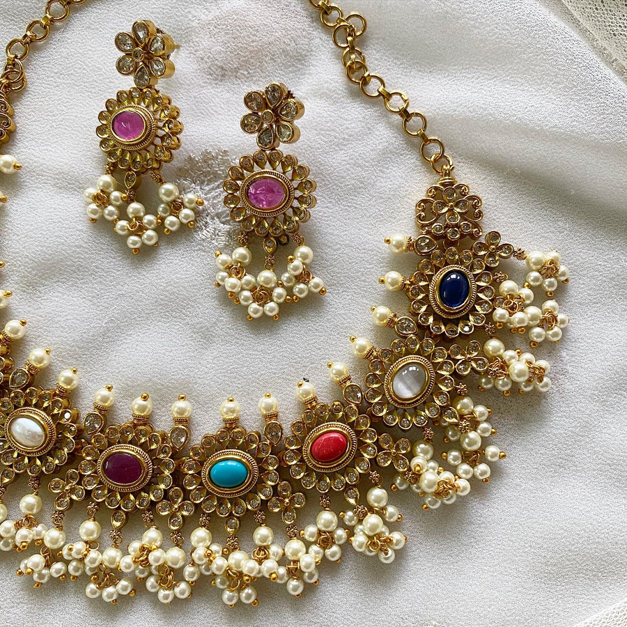 Navratna floral gutta short set