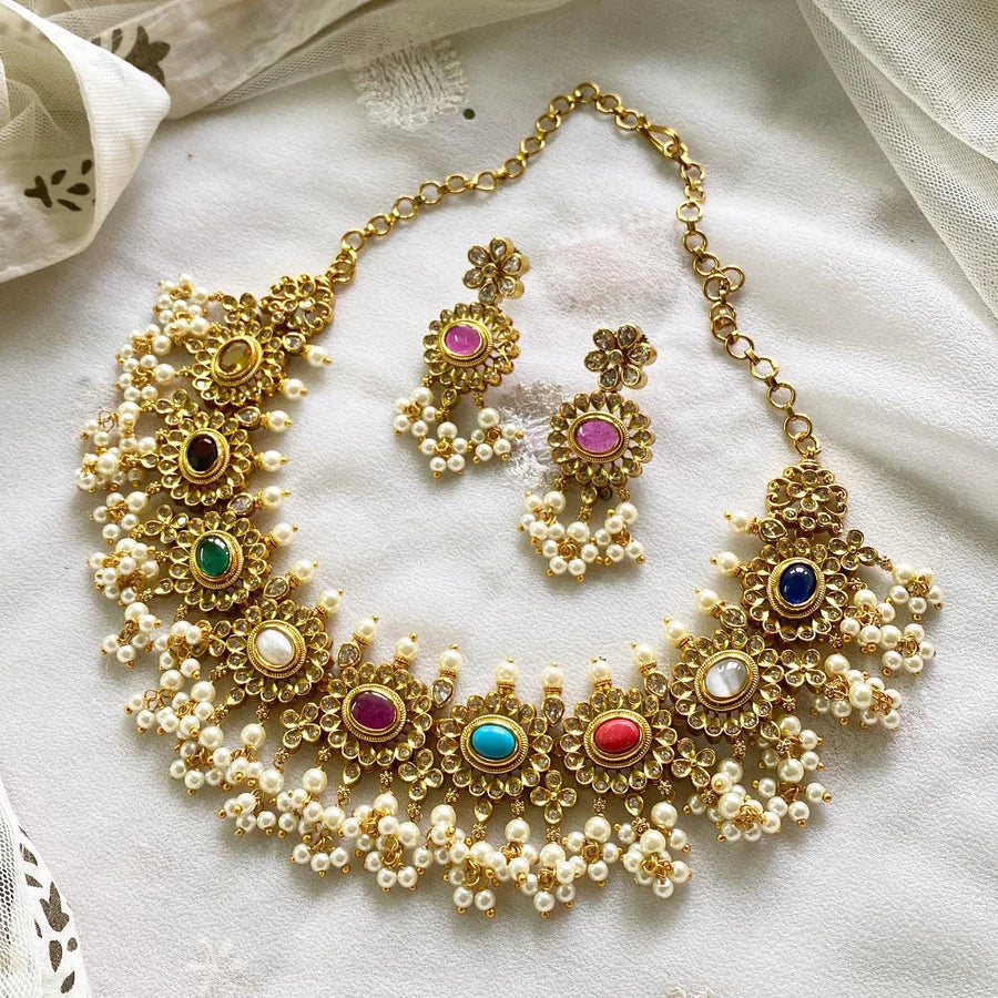 Navratna floral gutta short set