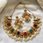 NAVRATNA laxmi camp white gutta short set