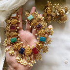 NAVRATNA laxmi camp white gutta short set