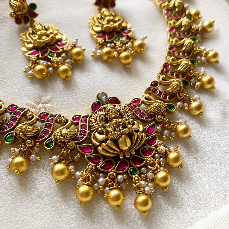 kundan jadau lakshmi peacock short set