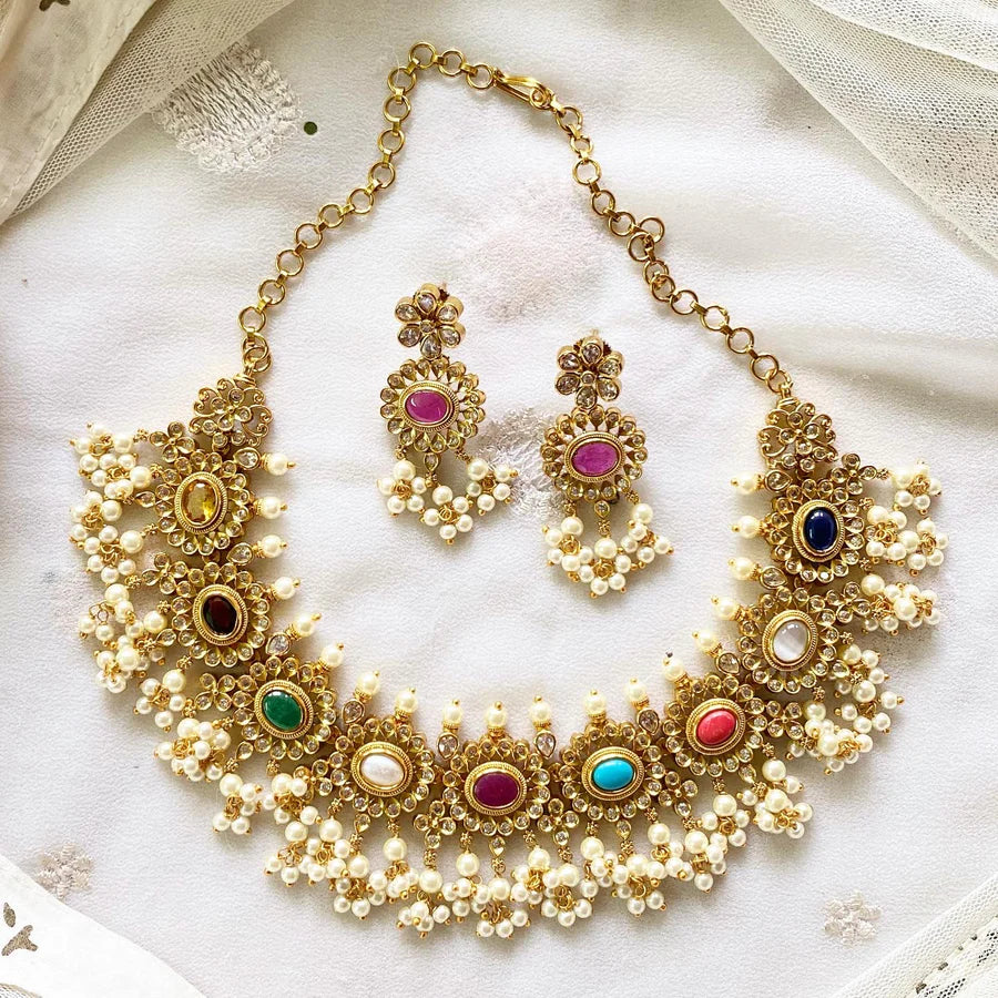 Navratna floral gutta short set