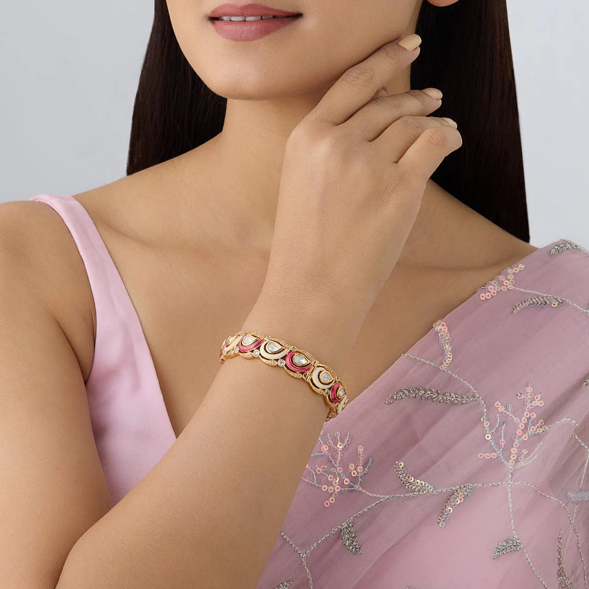 Kundan Bangle  Made with copper alloy