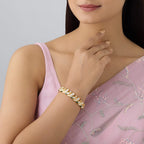 Kundan Bangle ivory-ruby polish