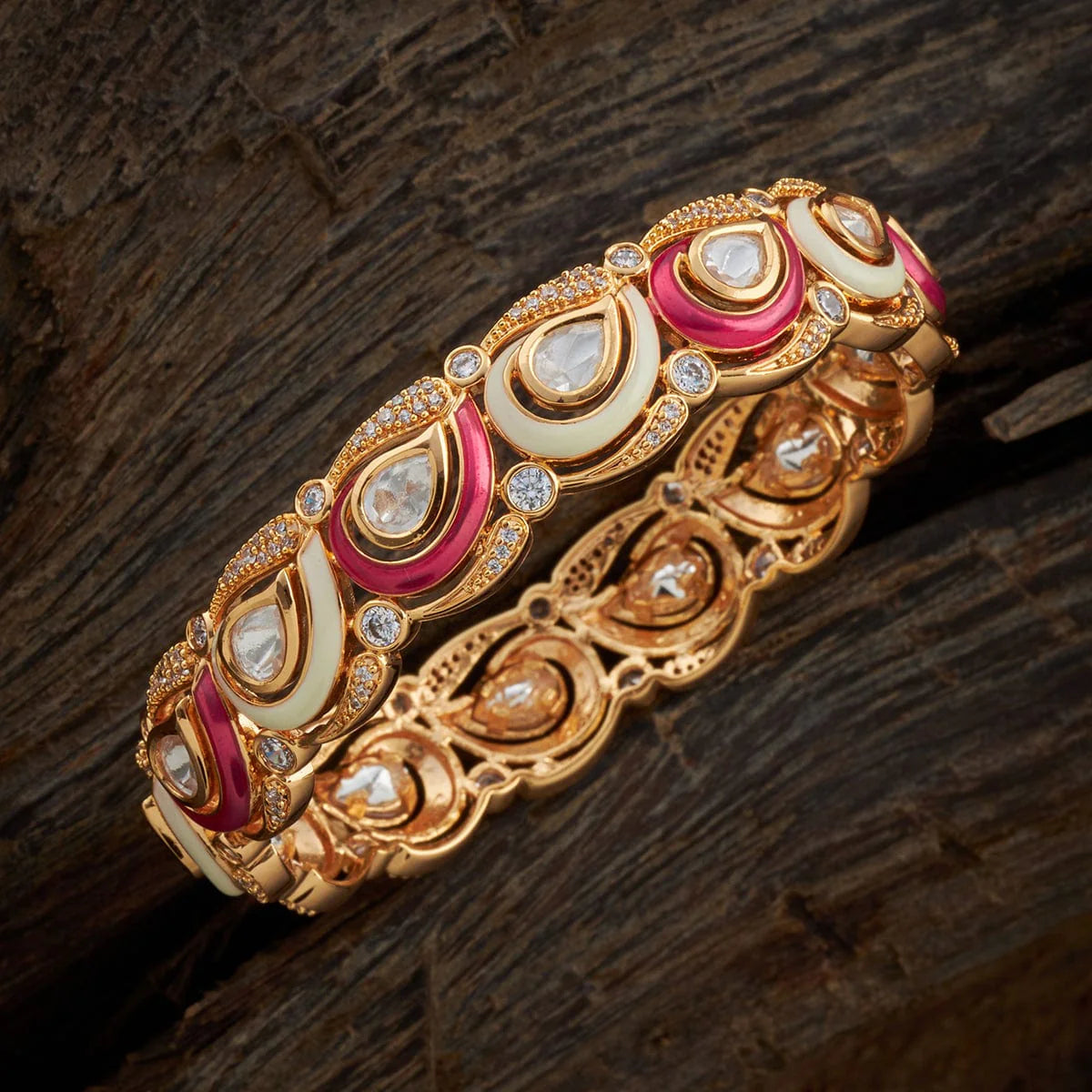 Kundan Bangle  Made with copper alloy