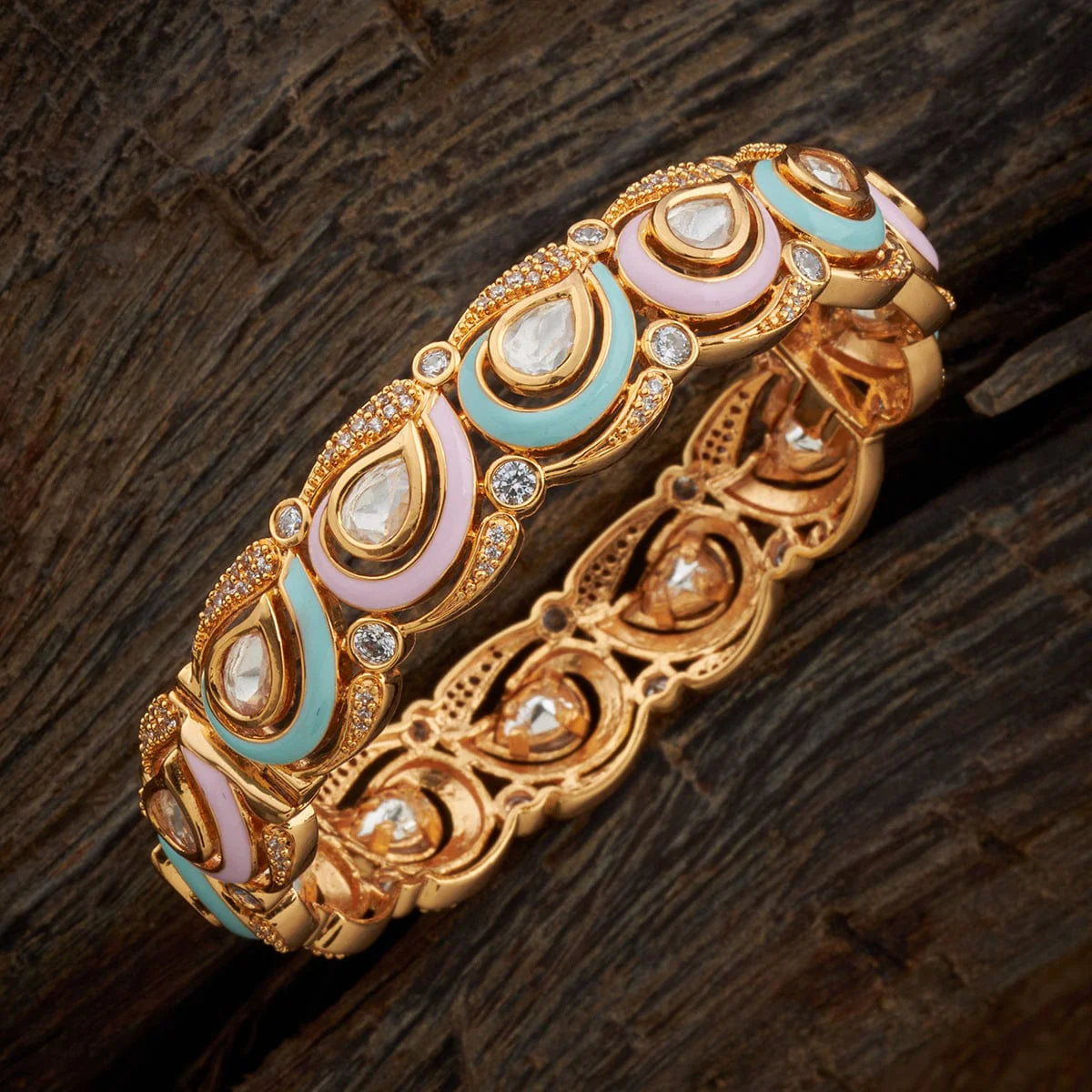 Kundan Bangle  Made with copper alloy