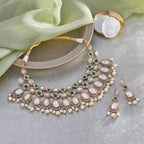 Kundan Necklace hanging earrings