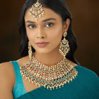 Kundan Necklace earrings and mangtika