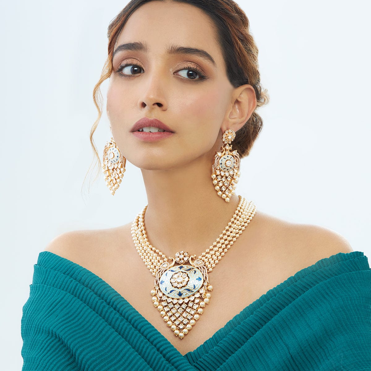 Kundan Necklace gold and silver