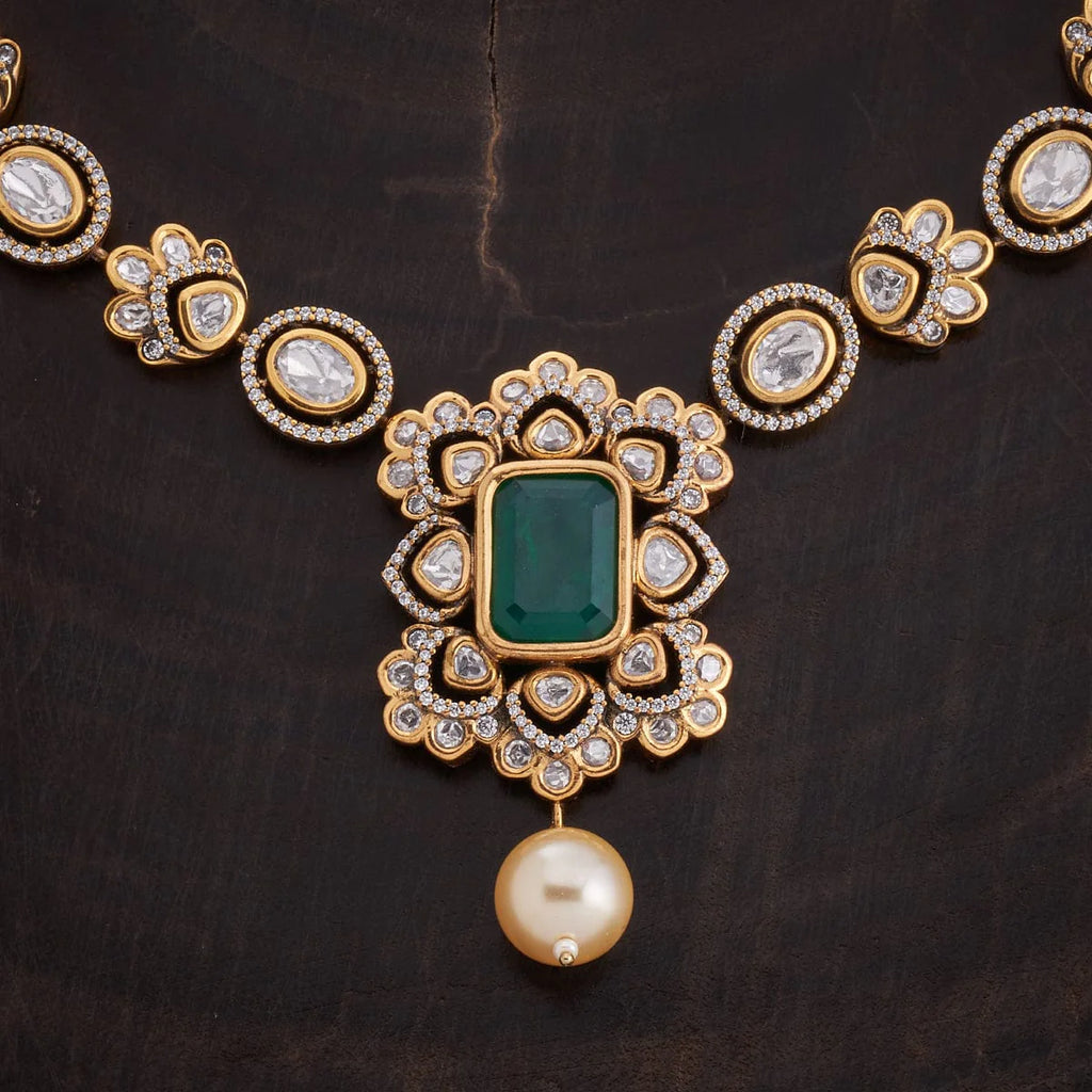 Kundan Necklace  green and ruby stones
