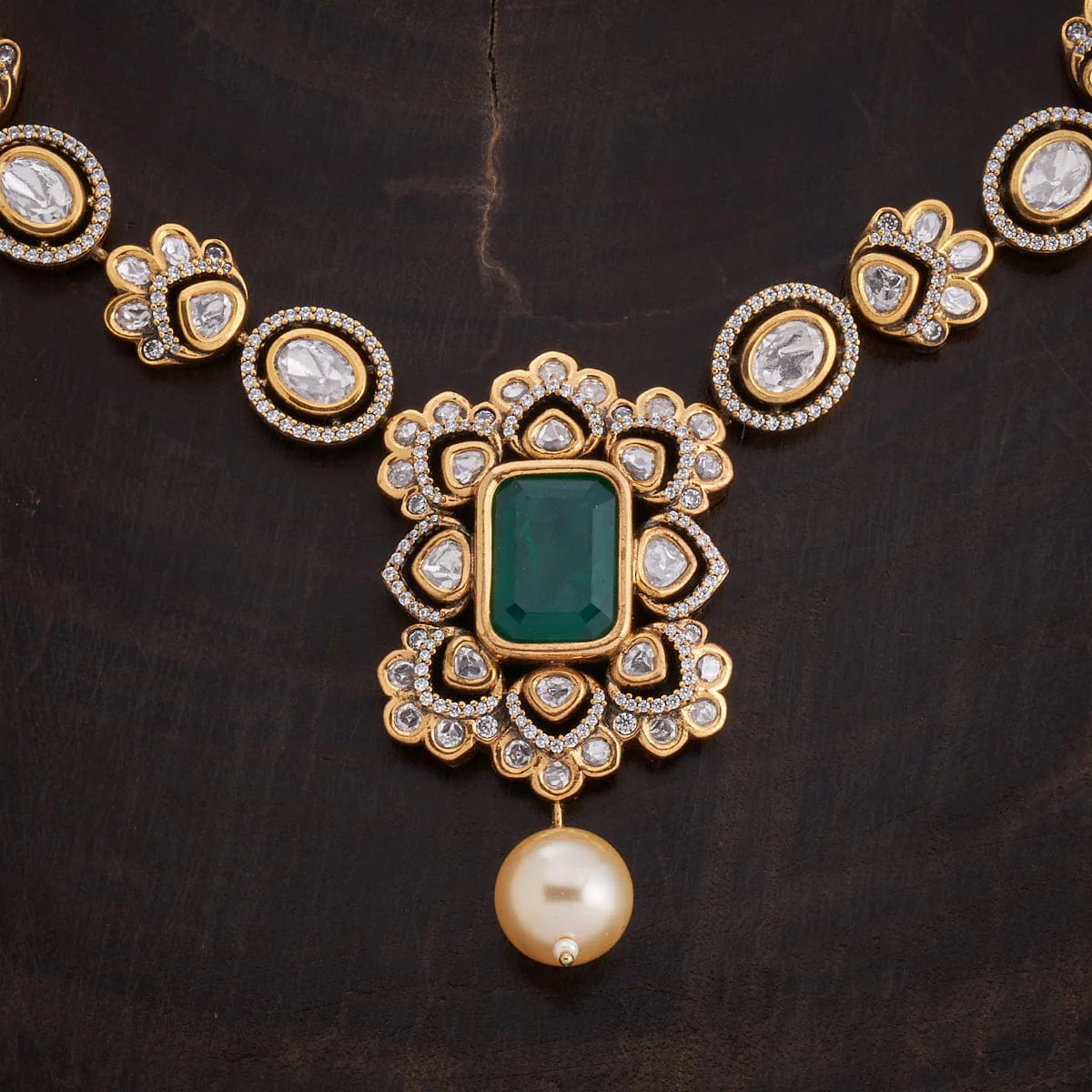 Kundan Necklace  green and ruby stones