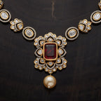 Kundan Necklace  green and ruby stones